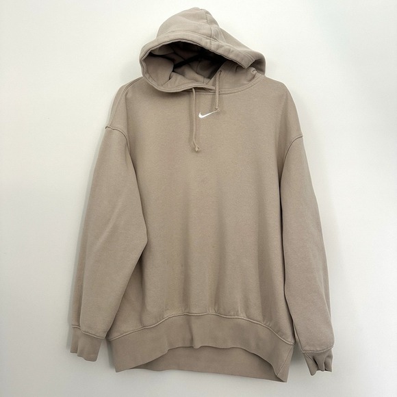 Nike Center Swoosh Hoodie Womens Small Oversized Orewood Fleece Phoenix - Picture 1 of 11
